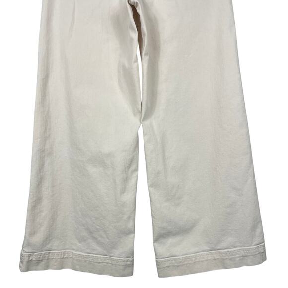 Anthropologie Maeve High Waist Wide-Leg Pants Ivory Size 30 Classic Casual - Picture 8 of 11